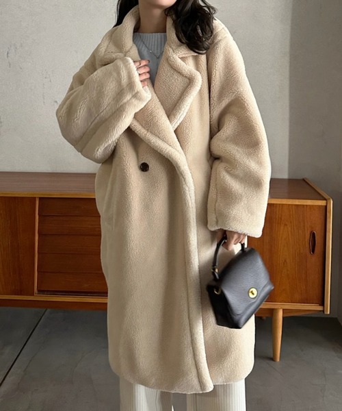 Eclat one コート チェスターコート 「Eclat one」テディボア ロング