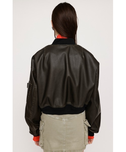 SLY（スライ） ブルゾン アウター VINTAGE F/LEATHER CROP BZ