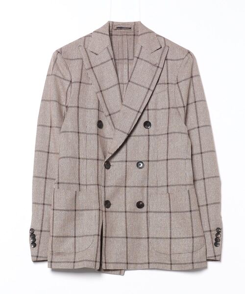 LARDINI（ラルディーニ） チェック柄テーラードジャケット 42 ブラウン