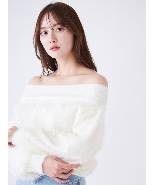 SNIDEL（スナイデル） ニット セーター ストラクチャーレースニット