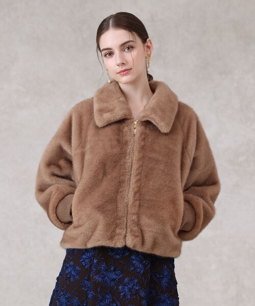 ANAYI（アナイ） ブルゾン アウター フェイクミンクファーブルゾン