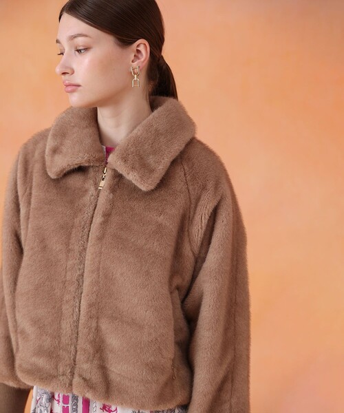 ANAYI（アナイ） ブルゾン アウター フェイクミンクファーブルゾン