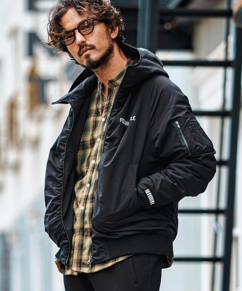 felkod（フィルコッド） ma1 ma-1 mj10328-High Neck Hood MA-1 フード