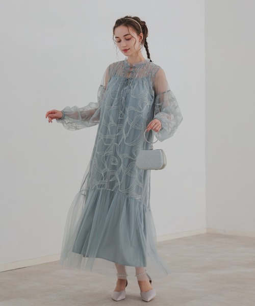 Dorry Doll（ドリードール） ドレス リボン刺繍ギャザードレス