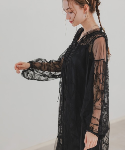 Dorry Doll（ドリードール） ドレス リボン刺繍ギャザードレス