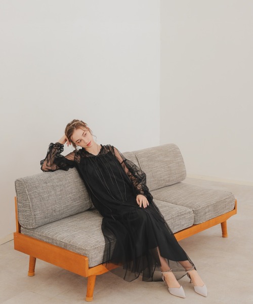 Dorry Doll（ドリードール） ドレス リボン刺繍ギャザードレス