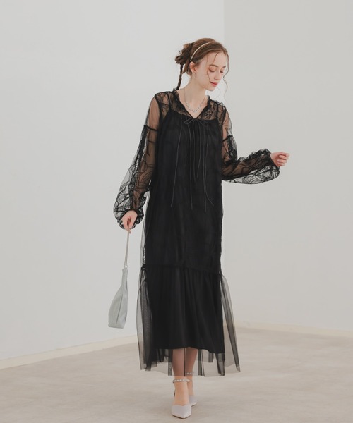 Dorry Doll（ドリードール） ドレス リボン刺繍ギャザードレス