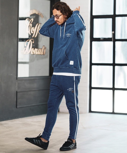 seventy seven パーカー mpa3769-denim jersey P-O parka ニットデニム