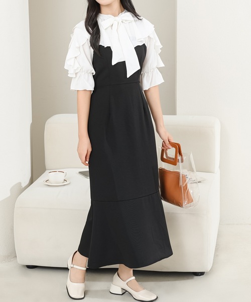 Lace Ladies（レースレディース） ワンピース ボウタイ付き フリル