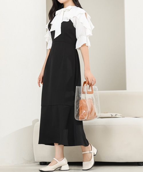 Lace Ladies（レースレディース） ワンピース ボウタイ付き フリル