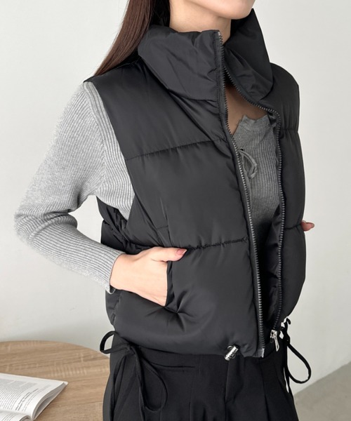 CLEA ダウンベスト ベスト スタンドカラーコンパクトショート丈中綿