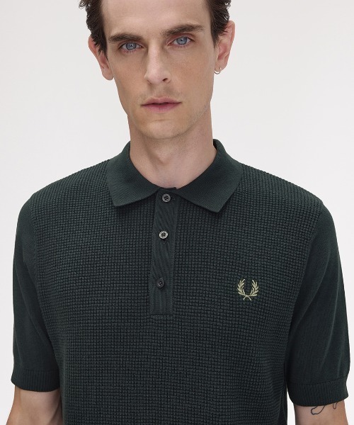 FRED PERRY（フレッドペリー） ポロシャツ Waffle Stitch Knitted Polo