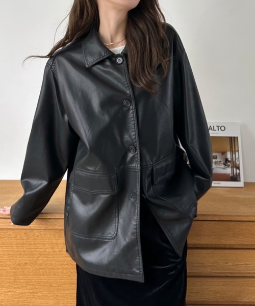 レザーカーコート（レディースファッション） | ファッション の