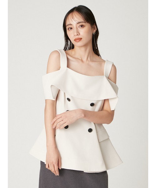 FRAY I.D（フレイ・アイディー） tシャツ オフショルペプラムトップス