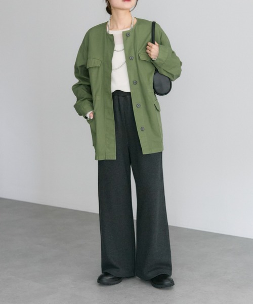pual ce cin ミリタリージャケット モッズコート ノーカラー