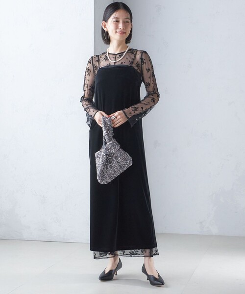 ships little black ワンピース kaene:フロッキー レース ポリエステル