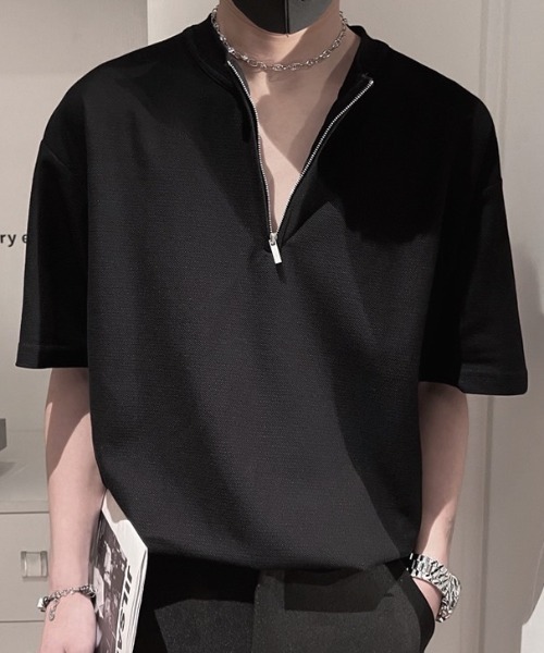 B.R.U tシャツ ハーフジップスタンドカラーTシャツ メンズ : ZOZOTOWN