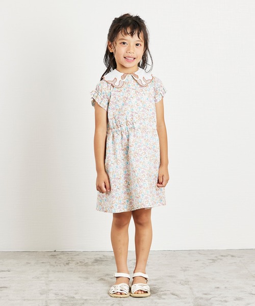 la poche biscuit（ラポシェビスキュイ） ワンピース シェル総柄