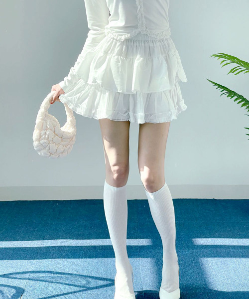 スカート フリルカンカン ミニスカート バレエコア フリルスカート