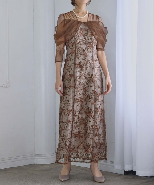 GIRL DRESS FOR NOW ドレス チュール ドレープ スパンコール ドレス