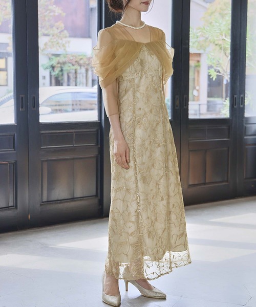 GIRL DRESS FOR NOW ドレス チュール ドレープ スパンコール ドレス