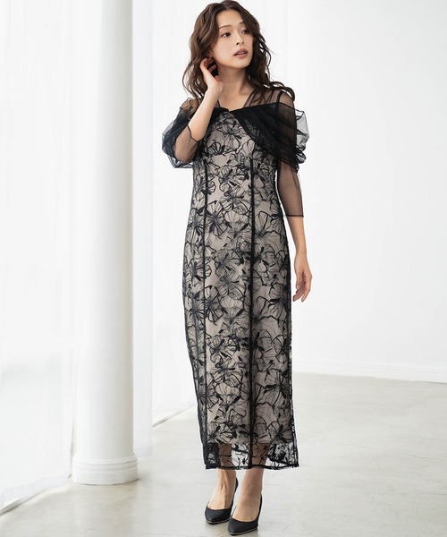 GIRL DRESS FOR NOW ドレス チュール ドレープ スパンコール ドレス