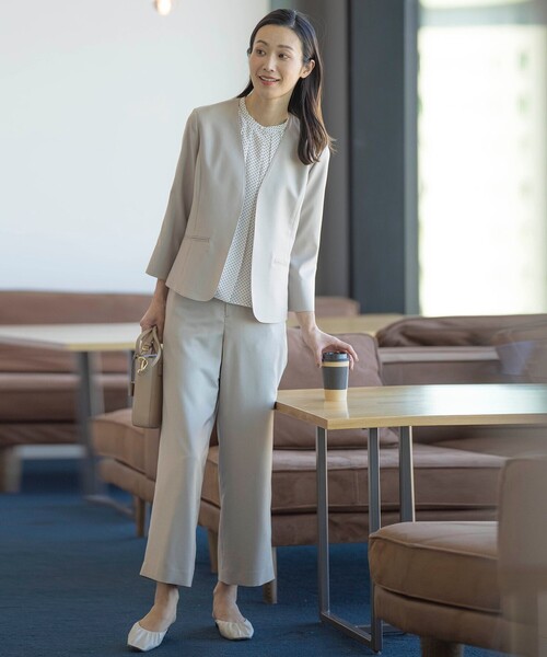 ジャケット ノーカラージャケット 「セットアップ対応・洗える・UVケア