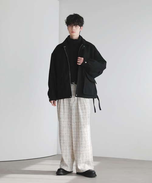 パンツ 2タックツイードワイドパンツ メンズ レディース : ZOZOTOWN