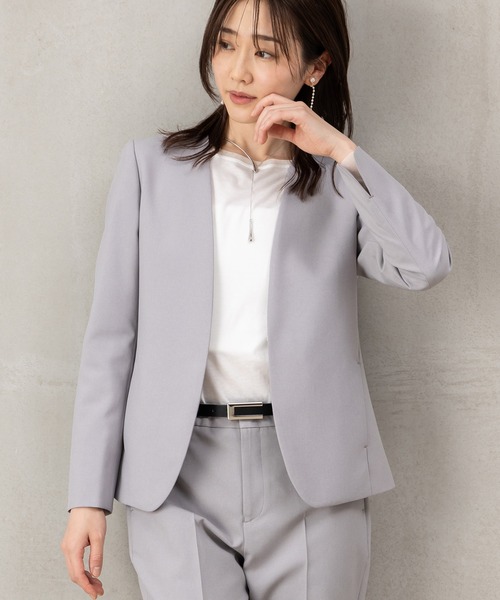 ROBEDECORA セットアップ 「洗えるスーツ」ノーカラージャケット