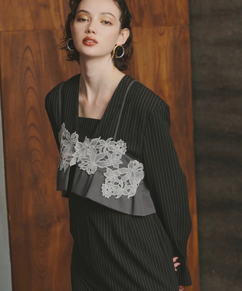 ANDRESD ドレス ピンストライプテーラードビスチェドレス / pinstripe