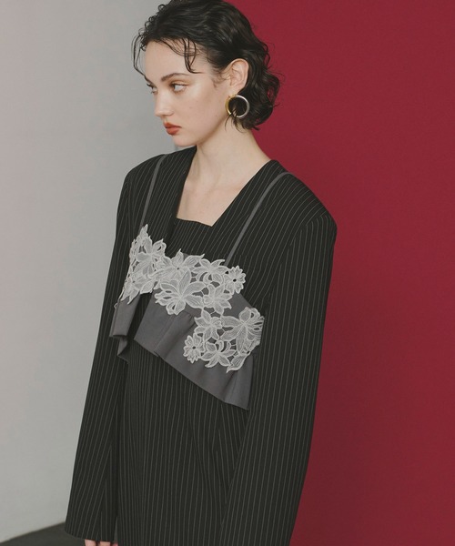 ANDRESD ドレス ピンストライプテーラードビスチェドレス / pinstripe