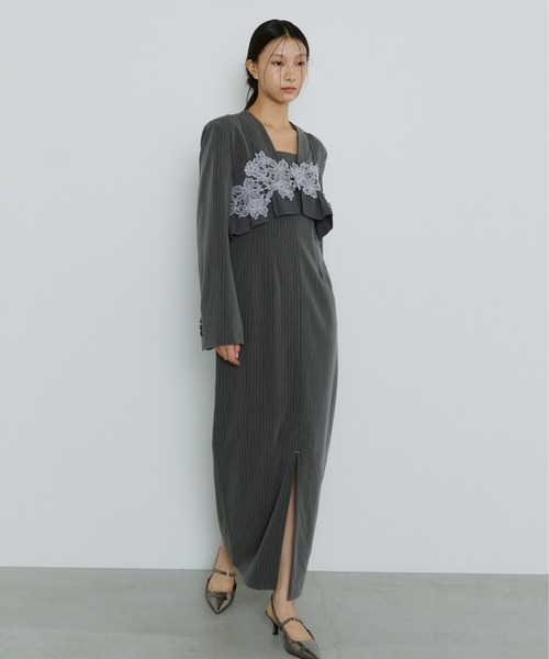 ANDRESD ドレス ピンストライプテーラードビスチェドレス / pinstripe