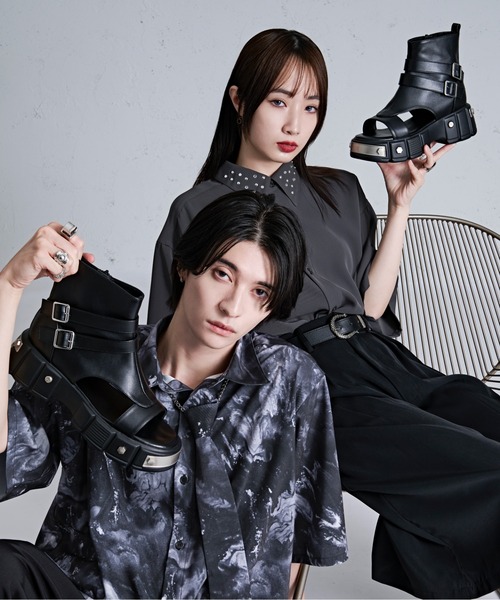 Ellno Loset（エルノロゼット） サンダル メタルプレートブーツ