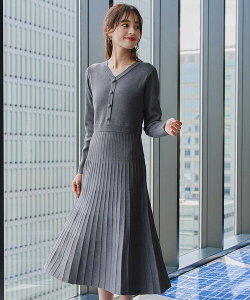 Tiaclasse ワンピース くるみ釦ニットワンピース : ZOZOTOWN Yahoo!店