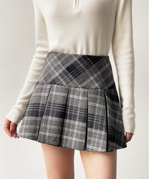 gossip!ロサンゼルス スカート Y2K チェック柄 プリーツミニスカート