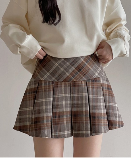 gossip!ロサンゼルス スカート Y2K チェック柄 プリーツミニスカート