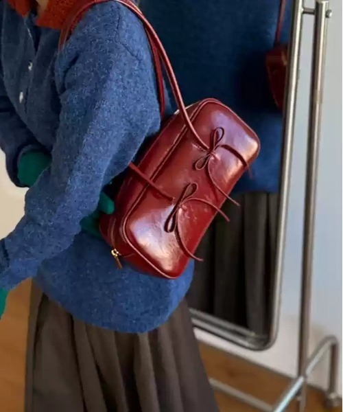 FREE STYLISTS ボストンバッグ Y2K リボン 横長バッグ レディース