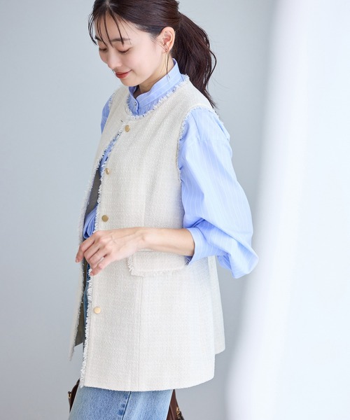 ROPE' PICNIC（ロペ ピクニック） ベスト ジレ 「WEB限定」ツイード金