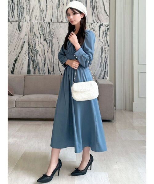 RESEXXY（リゼクシー） ワンピース フロントギャザーフレアロング