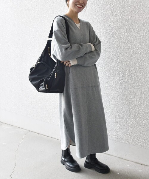 SHIPS any ワンピース 「WEB限定」SHIPS any: USA コットン 裏起毛