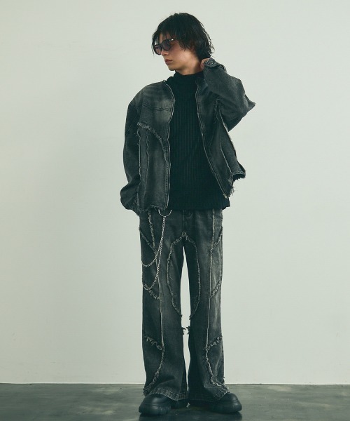 Shoowtime（ショウタイム） セットアップ Colorless fringe zip-up