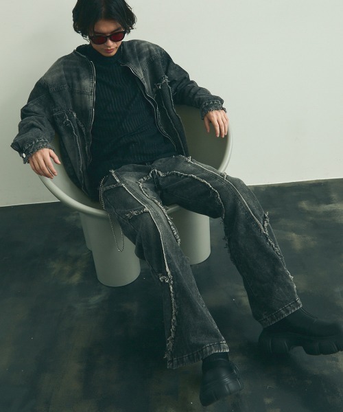 Shoowtime（ショウタイム） セットアップ Colorless fringe zip-up