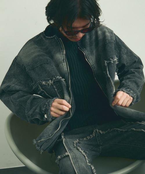 Shoowtime（ショウタイム） セットアップ Colorless fringe zip-up