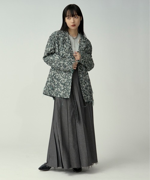 Ezick ジャケット テーラードジャケット Lady mode flower ジャガード