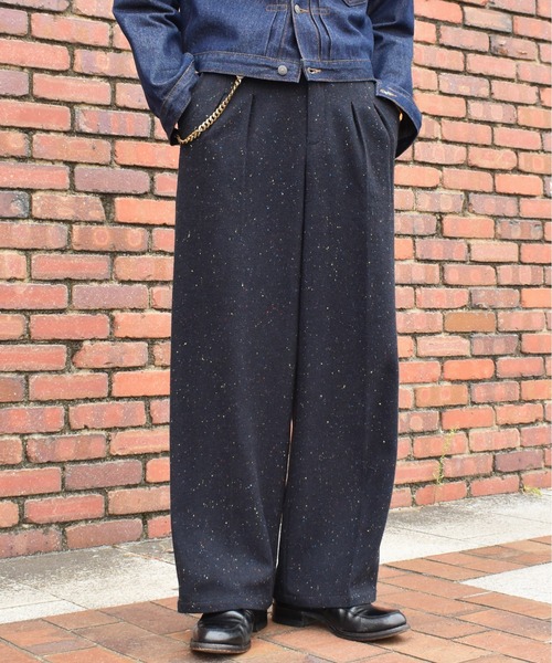 Noen（ノエン） パンツ カラーネップタックワイドパンツ メンズ