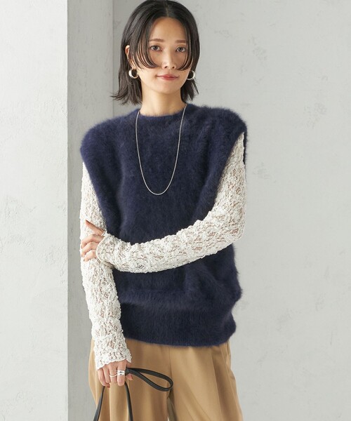 SHIPS（シップス） ベスト ジレ 杢フォックス カシミヤ ニット ベスト