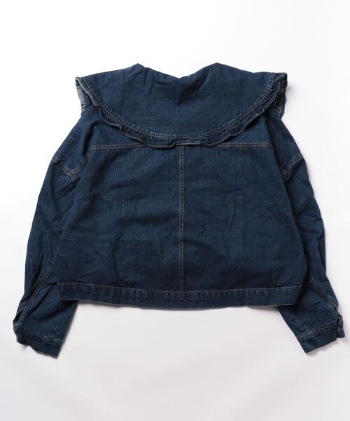ALMO デニムジャケット gジャン フリルビッグカラーデニムジャケット