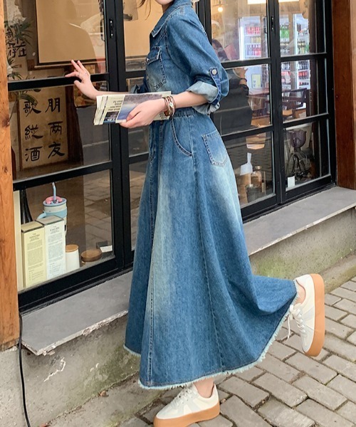 FAVORITO ワンピース ポケット付きデニムワンピース : ZOZOTOWN Yahoo