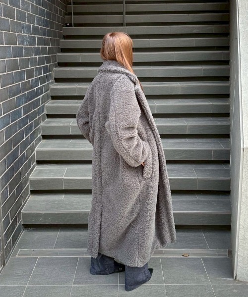 ACYM（アシーム） コート アウター テディボアロングコート レディース