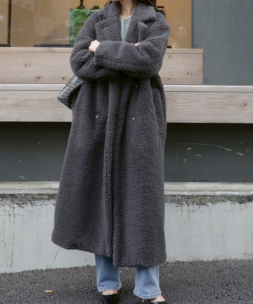 ACYM（アシーム） コート アウター テディボアロングコート レディース